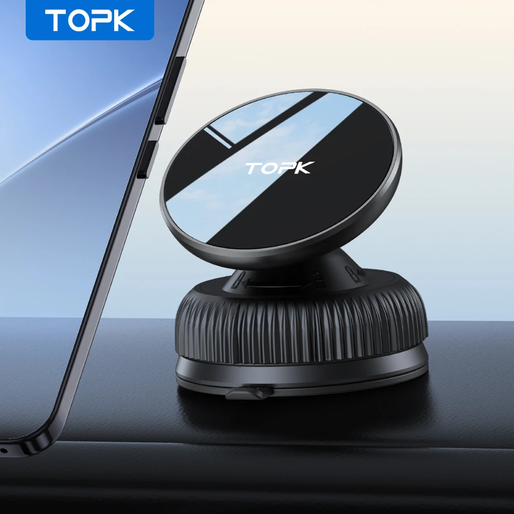 

TOPK D56 360° Rotatable Magnetic Car Phone Mount For Magsafe Adjustable Multi Angle Suction Cup Holder,Fit All Smartphone Sizes