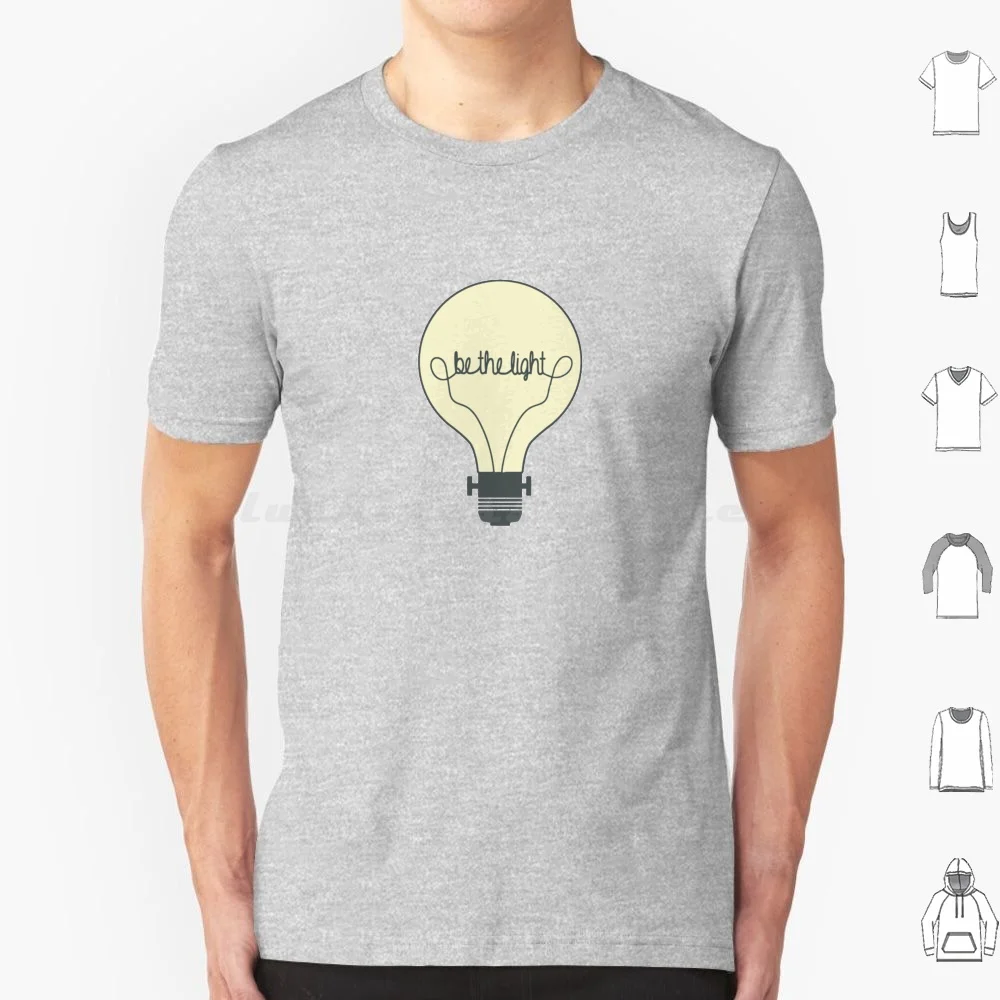 T-shirt en coton pour hommes et femmes, impression personnalisée, Be The Light, ampoule, Be The Light, chrétien, christianisme, religion, Dieu, Jésus
