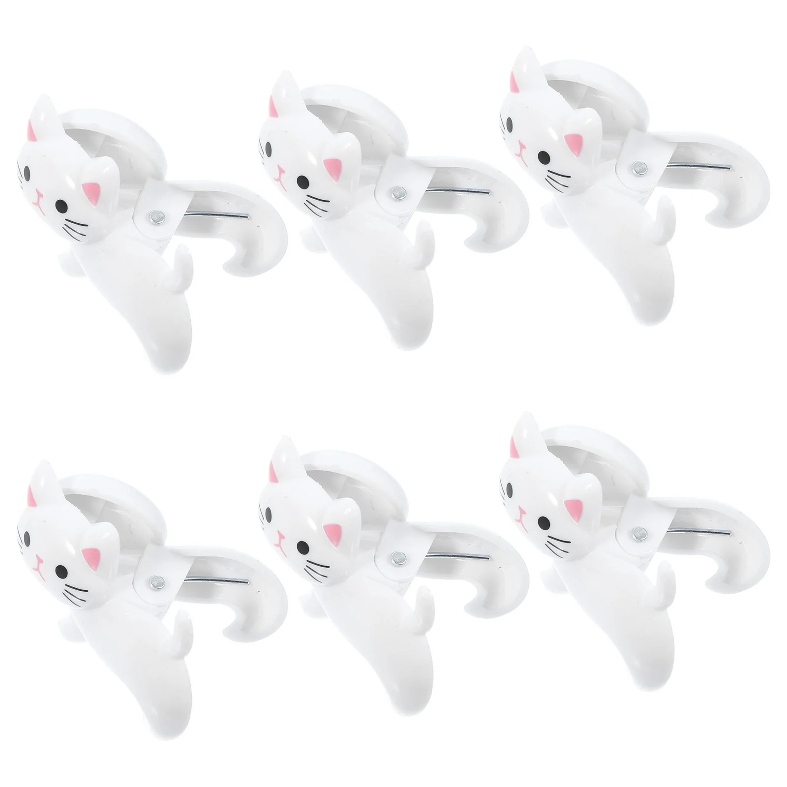 

6pcs Standing Cat Clips Multifunctional Plastic Clothespins For Towels Blanket Clamps Windproof Drying Clips Cartoon Beach Towel