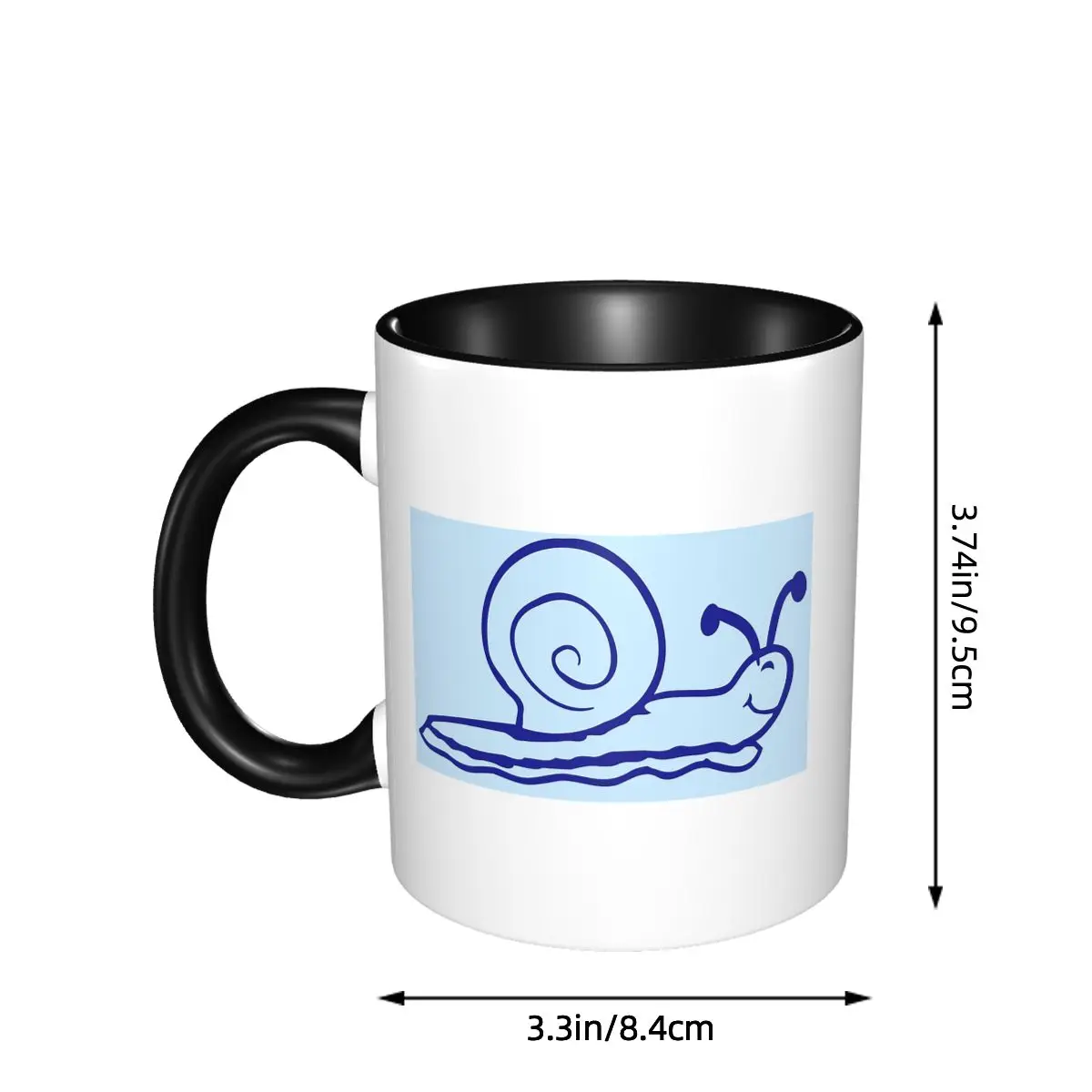 Happy Snail Shell Little Slug Comic Animal Mug Funny Ceramic Coffee Cups Tea Mugs Milk Cup Drinkware Gifts for Woman Man