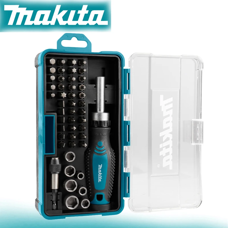 Makita B-36170 Rachet and Bit Set (47-Piece) Sockets  Sleeve Chuck Bit Holder Ratchet Screwdriver Box-Packed Hand Tools