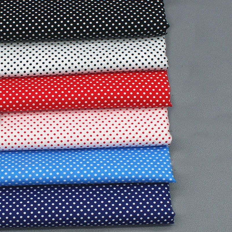 Polka Dot Cotton Fabric Printed Poplin Handmade DIY 3.5mm 2mm Dots for Sewing Per Half Meter