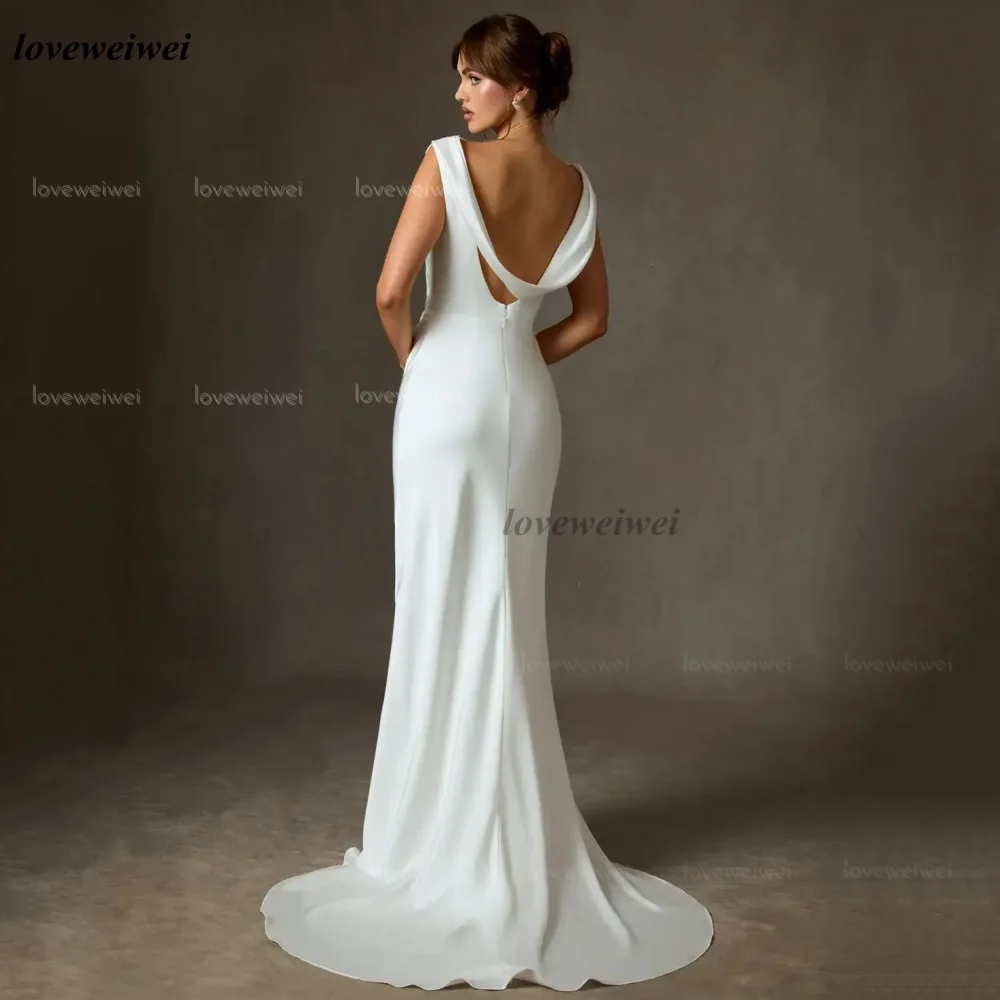 カスタムメイドのウェディングドレス マーメイド エレガント シンプル ブライダルガウン タンク バックレス 花嫁衣装 ウェディングドレス