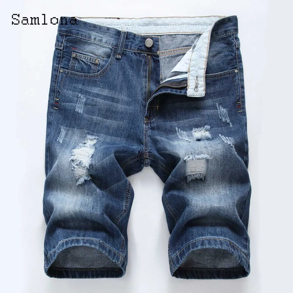 2023 Stylish simplicity Denim Shorts Mens Vintage Fashion Ripped Demin Half Pants Men Casual Basic Short Jeans Male Streetwear