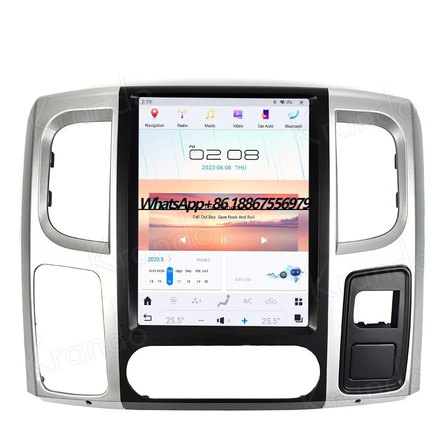 

Krando 13'' Style Screen Car Head Unit for Dodge RAM 2008-2019 Car Stereo Multimedia Built in Carplay+Android Auto