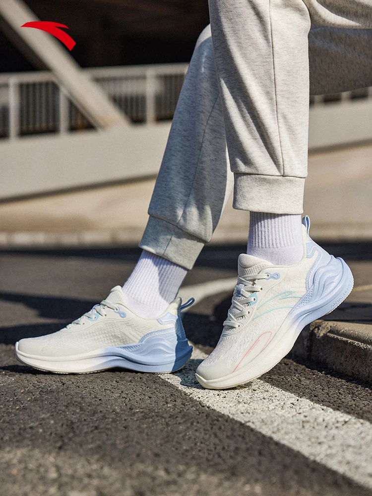 حذاء ANTA Lingyun 3 خفيف الوزن للنساء للربيع ممتص للصدمات ونعل ناعم، حذاء جري مريح بنعل سميك