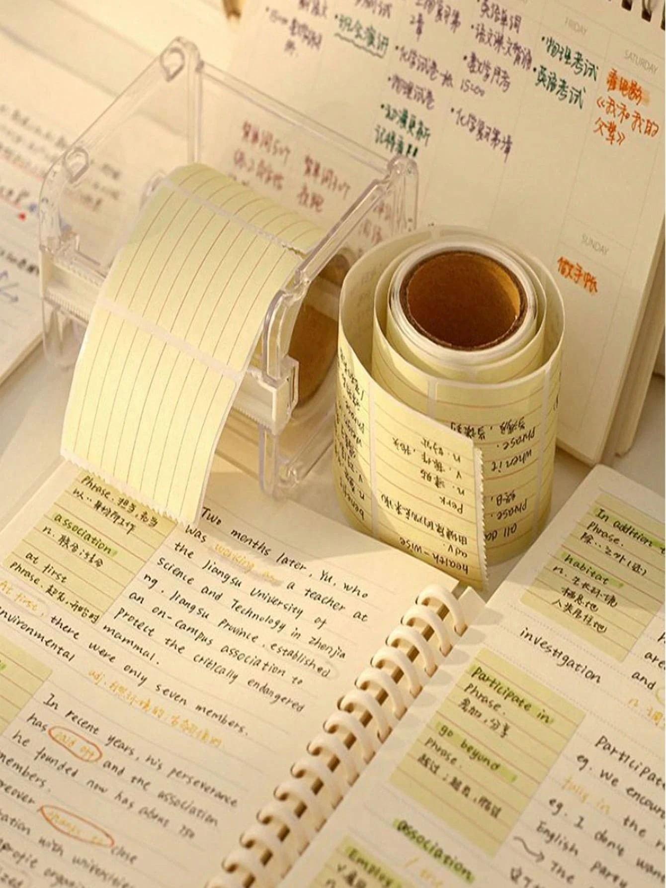 100Pcs Stationery Ruled Line Marking Memo Stickers--Pull-out Tear-off Notepads For Student Note Taking,Office,School Supplies