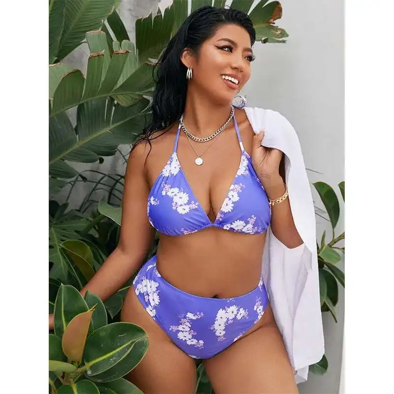 

Large Size Split Swimsuit Women's New Bikini Tight Gathering Deep v Backless Pure Desire Style Swimsuit Women Casual Y2k