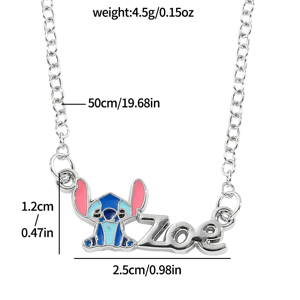 Anime Disney Lilo & Stitch Necklace Cartoon Figure Stitch Pendant Necklace Men Women Party Jewelry Accessor Gift