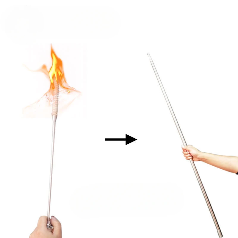 Flaming ไฟฉาย (สําหรับ Flaming ไฟฉาย Cane,ผ้าฝ้าย/สายไฟ) magic Tricks นักมายากลภาพลวงตา Gimmick Props ตลก