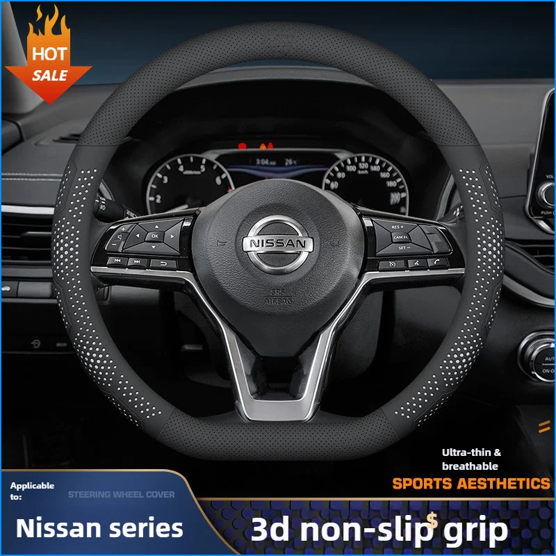 

Leather Car Steering Wheel Cover for Nissan Altima X-Trail Kicks Versa GTR Sentra Pathfinder NV200 Rogue Note Juke Accessories