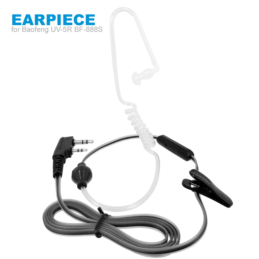 2 Pin Geurend Oortje Voor Baofeng Uv 5r 10r 13 16 17 18 21 Pro Bf 888S T20 F22 Kenwood TK-3207 Quansheng UV-K5 K6 Walkie Talkie