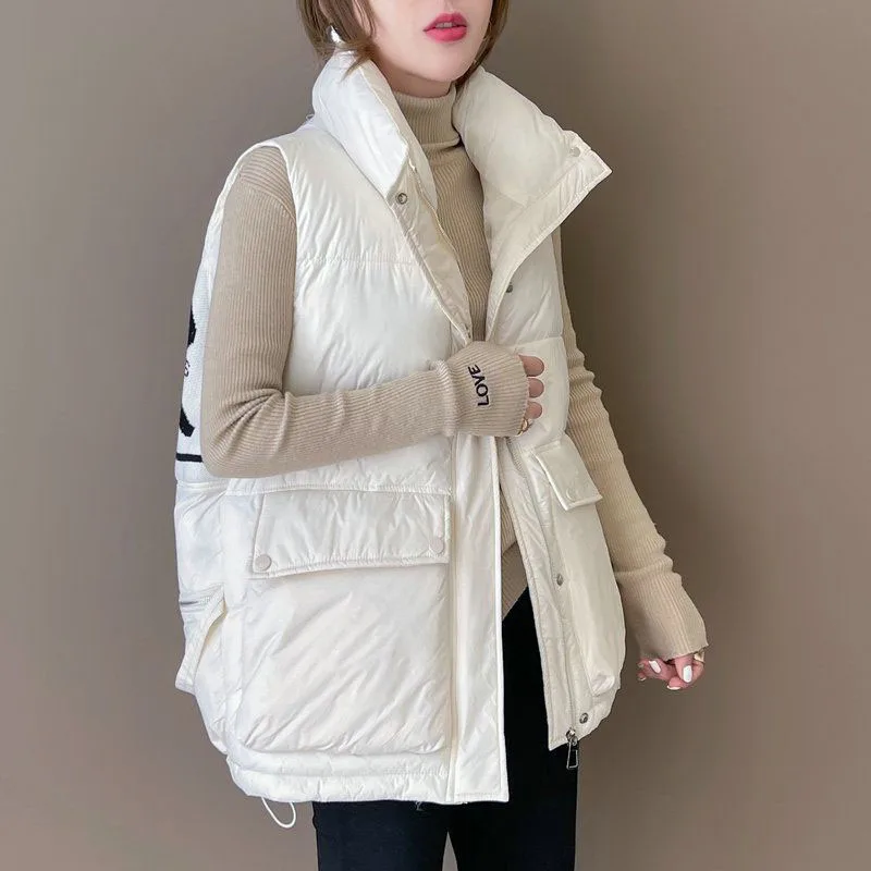 ใหม่ผู้หญิงล้างฟรีลงเสื้อกั๊กฤดูใบไม้ร่วงฤดูหนาว WARM เป็ดสีขาวลงแขนกุดหญิงสบายๆเดินป่าสกีเสื้อกั๊ก