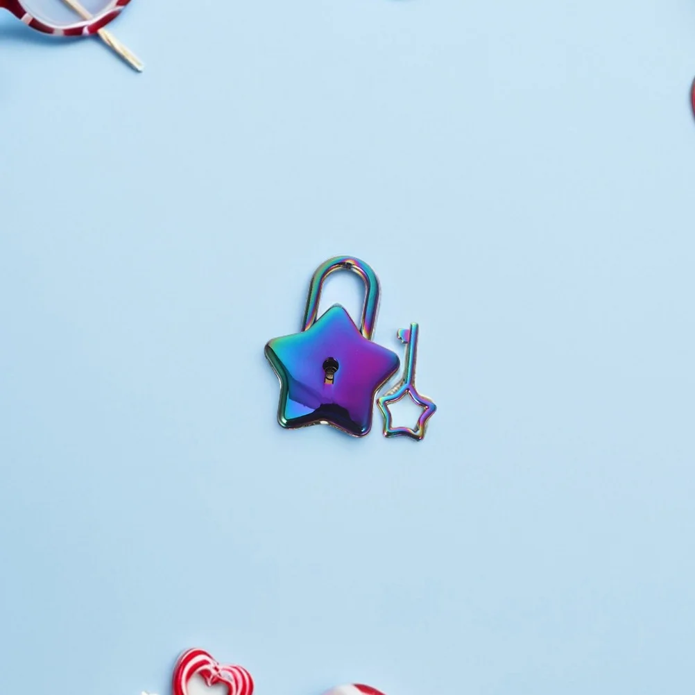 

2Sets Star Shaped Padlock Mini Lock for Notebook Diary Jewelry Box DIY Accessories Portable Privacy Lock School Office Travel