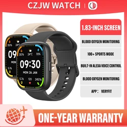 ZZYSMART 1.83 pollici IDW26 Smart Watches per uomo donna Bluetooth Call Smartwatch built-in Alexa 5ATM IP68 frequenza cardiaca impermeabile