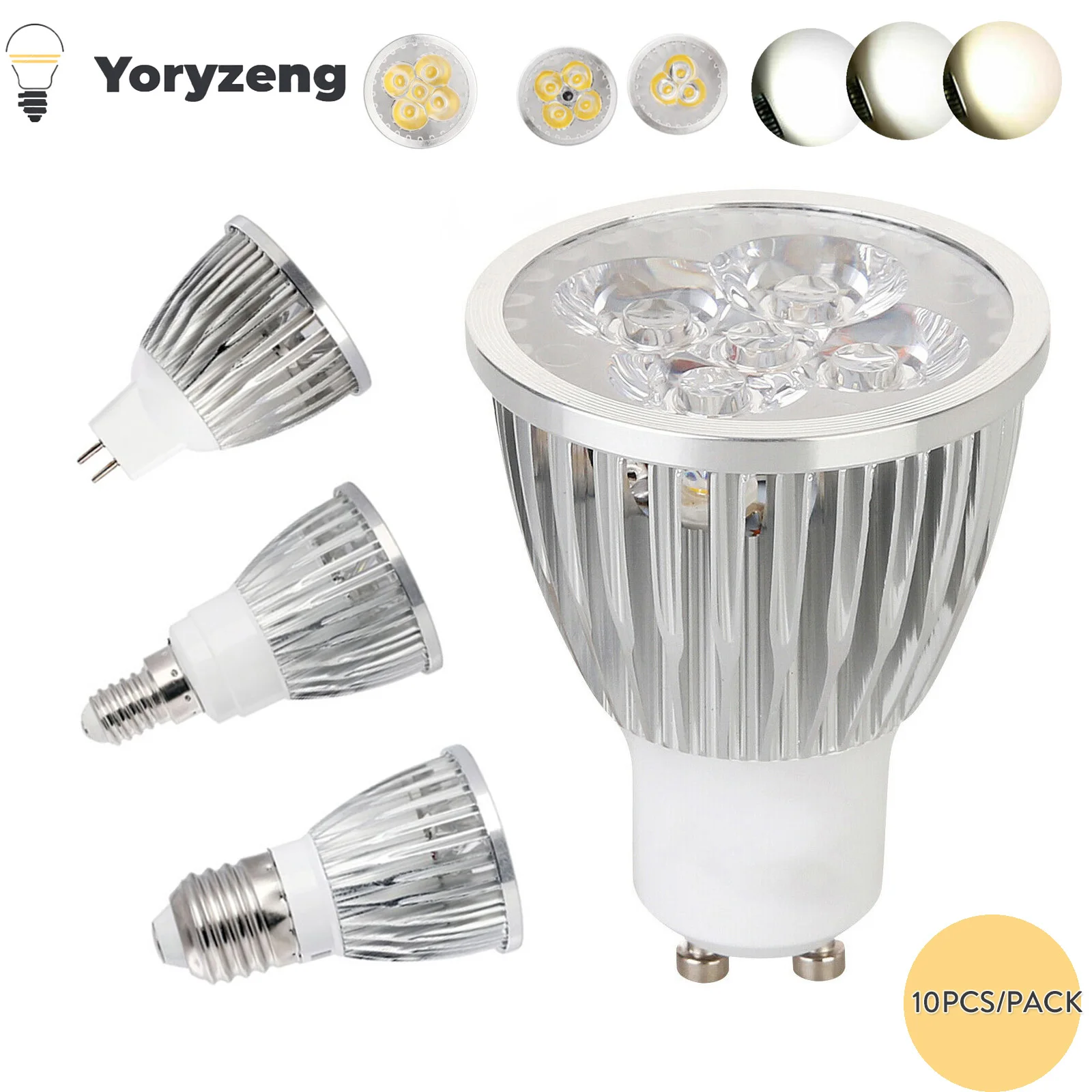 

10PCS GU10 MR16 E27 E14 Dimmable LED Spotlight 9W 12W 15W 110V 220V 12V Cold Warm Neutral White Bulb Lamp Lampada High Power