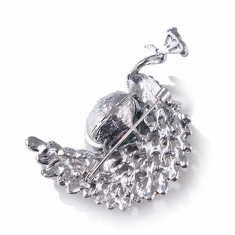 1PC Rhinestone Peacock Brooches Pins Jewelry Banquet Christmas Gifts Accessories