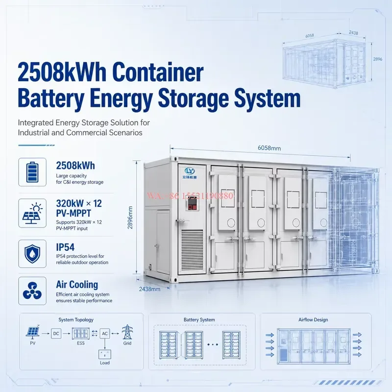 WMWMNU 2508KWH LiFePO4 Energy Storage Container Cabinet for Industrial and Commercial Use