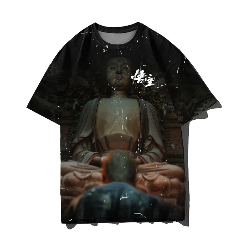 Black Myth Wukong Game Peripheral Short Sleeve T-Shirt For Male And Female Students Breathable Cool Short Sleeve Round Neck T-Sh