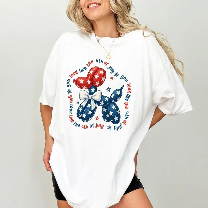 

You Look Like the 4th of July Pattern Tops for Womens Independence Day Graphic Tees Short Sleeve Causal T Shirts