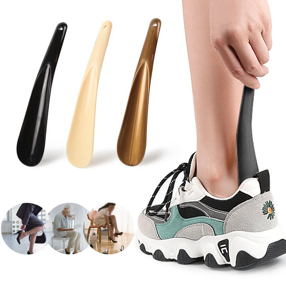 Durable Spoon Shape Plastic Shoe Horn Portable Lightweight Unisex Easy to Clean Convenient Storage Ergonomic Fit WINRUOCEN