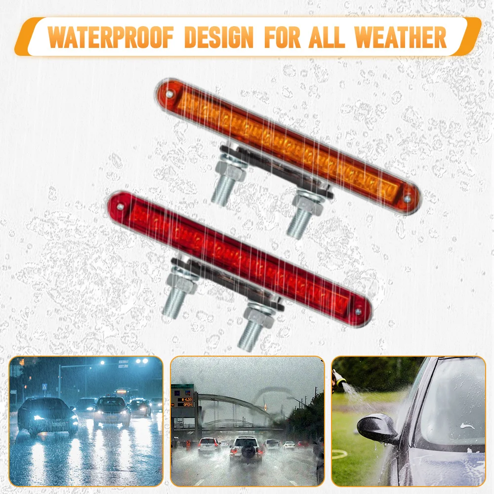 12 فولت 2 قطعة LED مزدوجة الوجه الجانب ماركر ضوء بدوره إشارة مؤشر ضوء مقاوم للماء 40LED للدراجات النارية الطرق الوعرة 4x4 شاحنة مقطورة #3