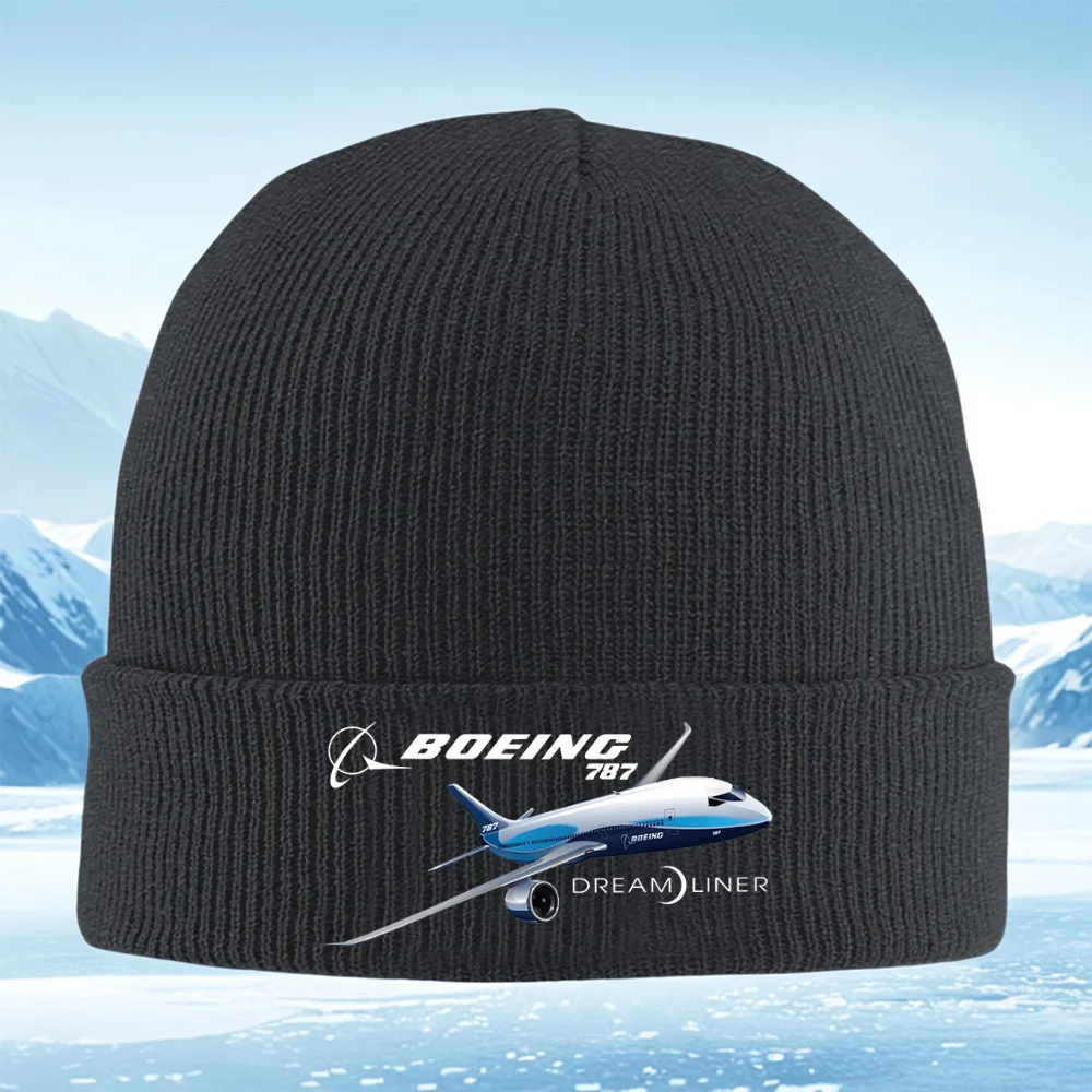 Boeing 787 Dreamliner diseño de avión hombres mujeres Unisex sombrero de punto gorro Jersey gorra invierno térmico cálido Navidad al aire libre Cyc