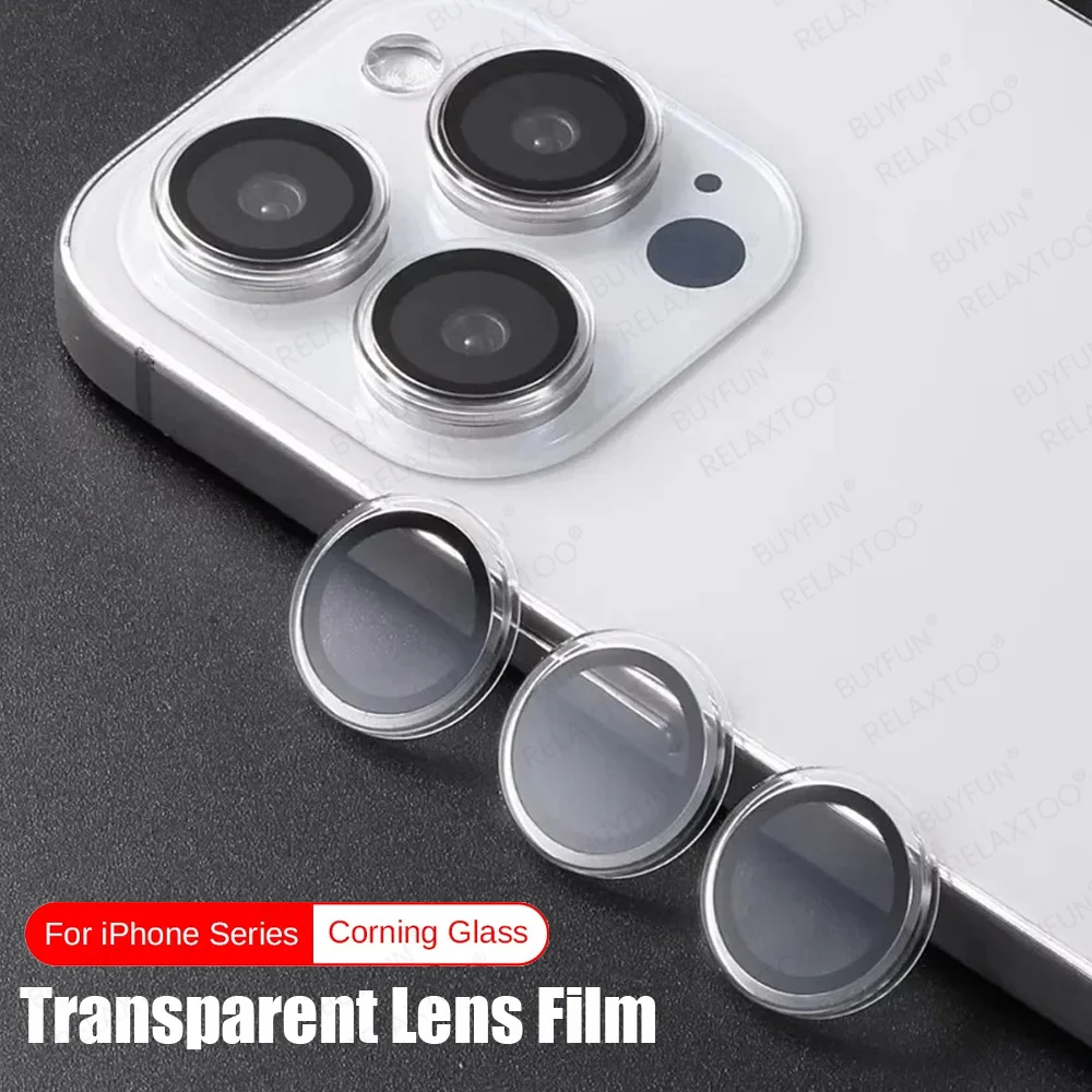 Transaprent Lens Glass Ring For iPhone 16 Pro Max Rear Camera Protector Case iPhone16 Plus iPhone16Pro 16Pro 16ProMax 2024 Cover