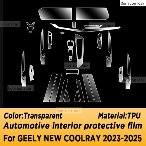 Imagen 2 del producto Para GEELY NEW COOLRAY 2023 2024 2025 Panel de navegación película protectora Interior automotriz accesorios antiarañazos pegatina