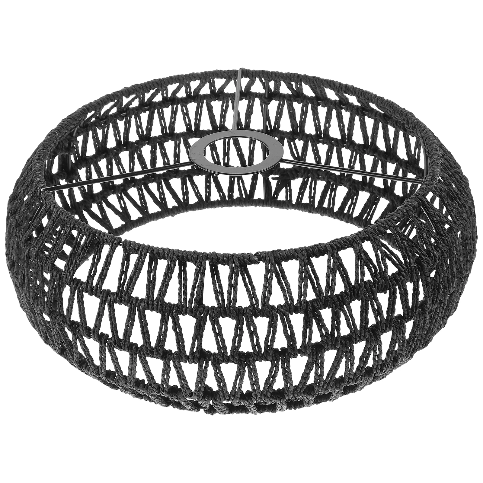 Retro Straw Rope Lampshade Yellow XH23-412 Comfortable Touch Excellent Craft Hemp Rope Weaving Lampshade Farmhouse Rustic Modern