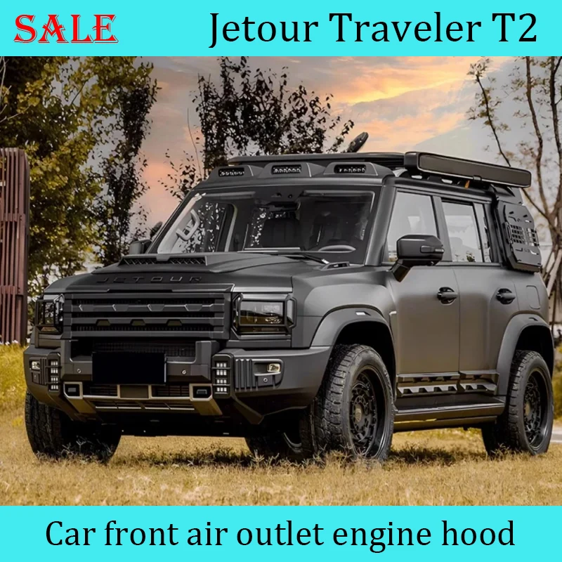 Fit for JETOUR Traveler T2 2023-2024 Car Hood Cover Modification City Hunter Front Face Air Outlet Hood Decorative Sticker