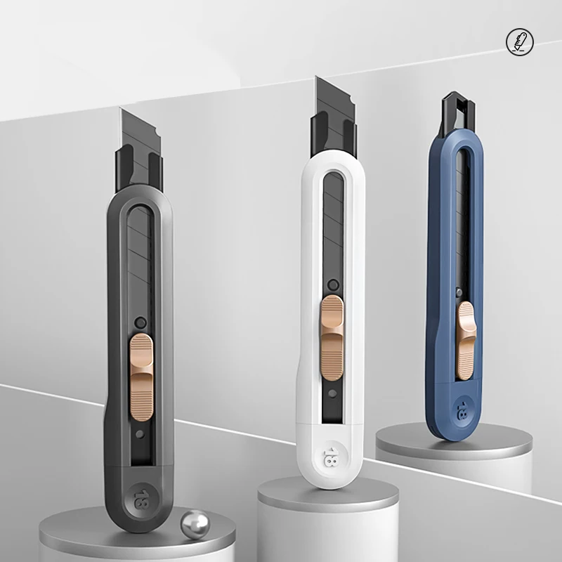 Deli Retractable Utility Knife Tools Kit Non-Slip Blades Unboxing Knife Faca нож Paper Cut Handicraft Couteau Stationery Tools