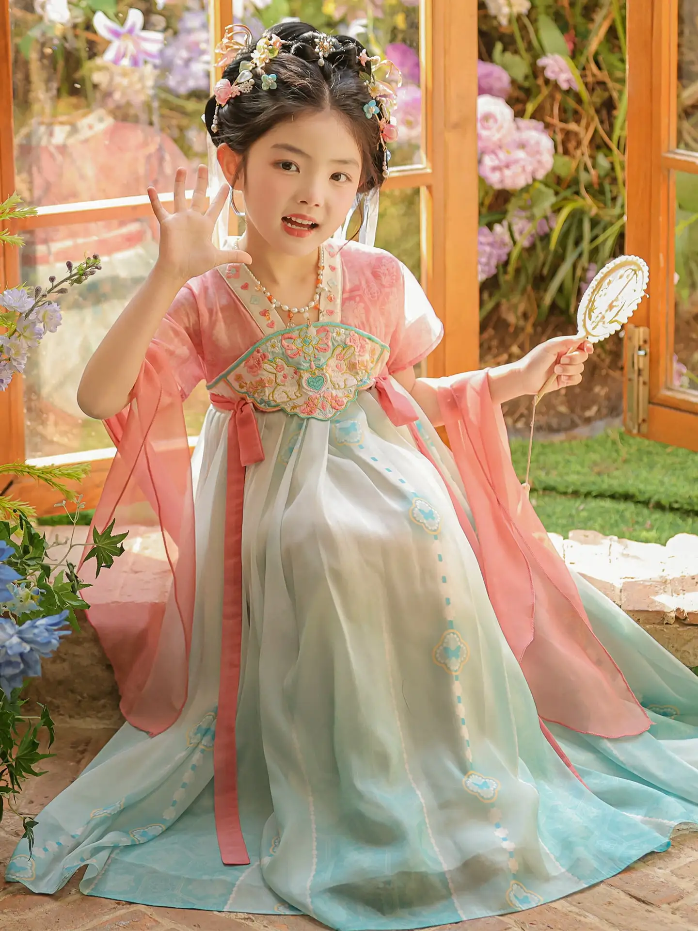 elegant-fairy-tale-chinese-style-girls-dress-children's-traditional-costume-national-fashion-princess-tang-suit-short-sleeve