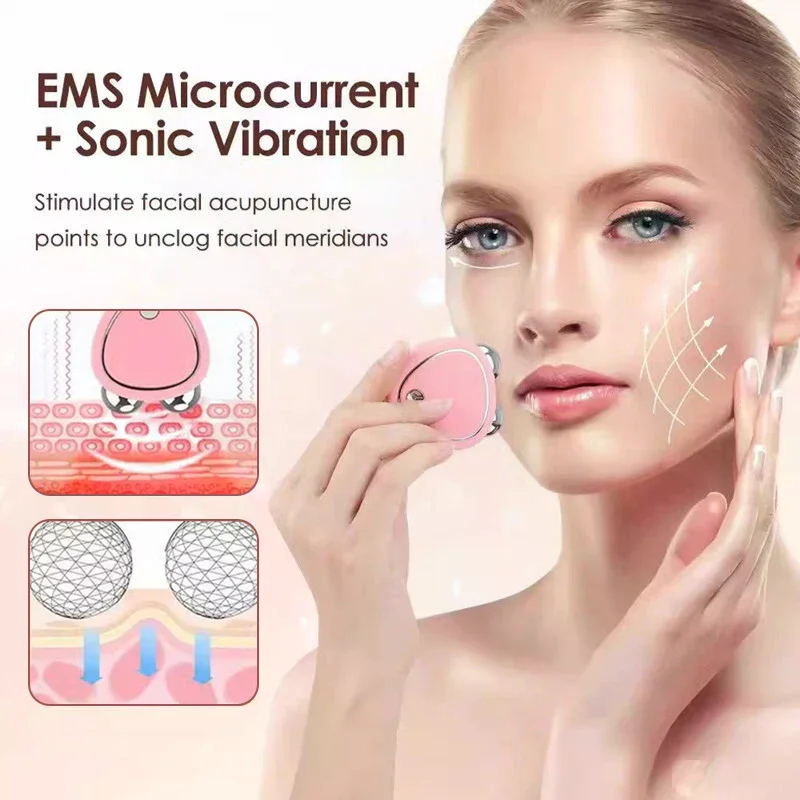 Masseur de lifting du visage à microcourant - Nouveau mini appareil de levage, masseur électrique pour le visage avec 3 vitesses