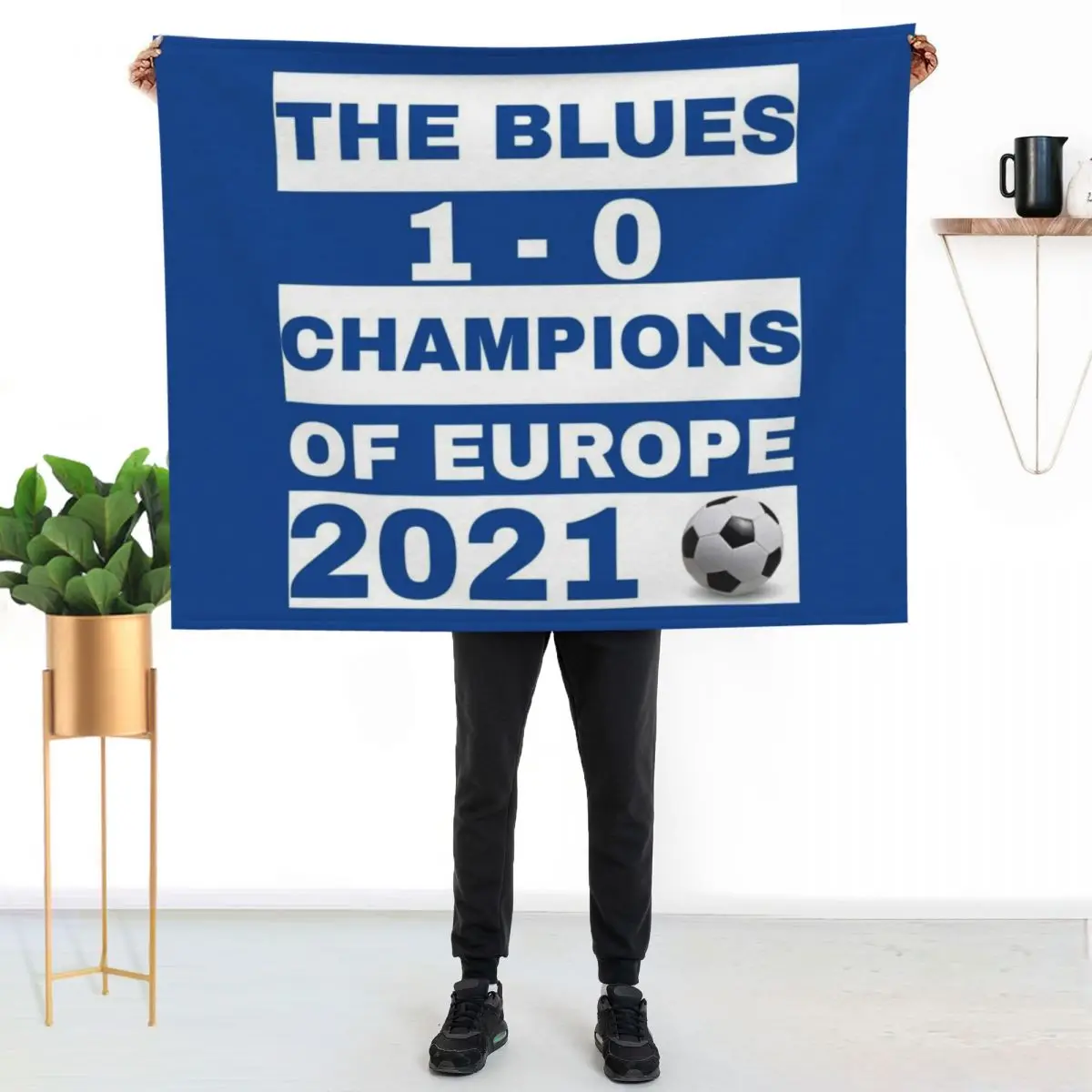 The Blues 1-0 Champions Of Europe 2021. Throw Blanket Large Moving Camping warm winter for sofa Blankets