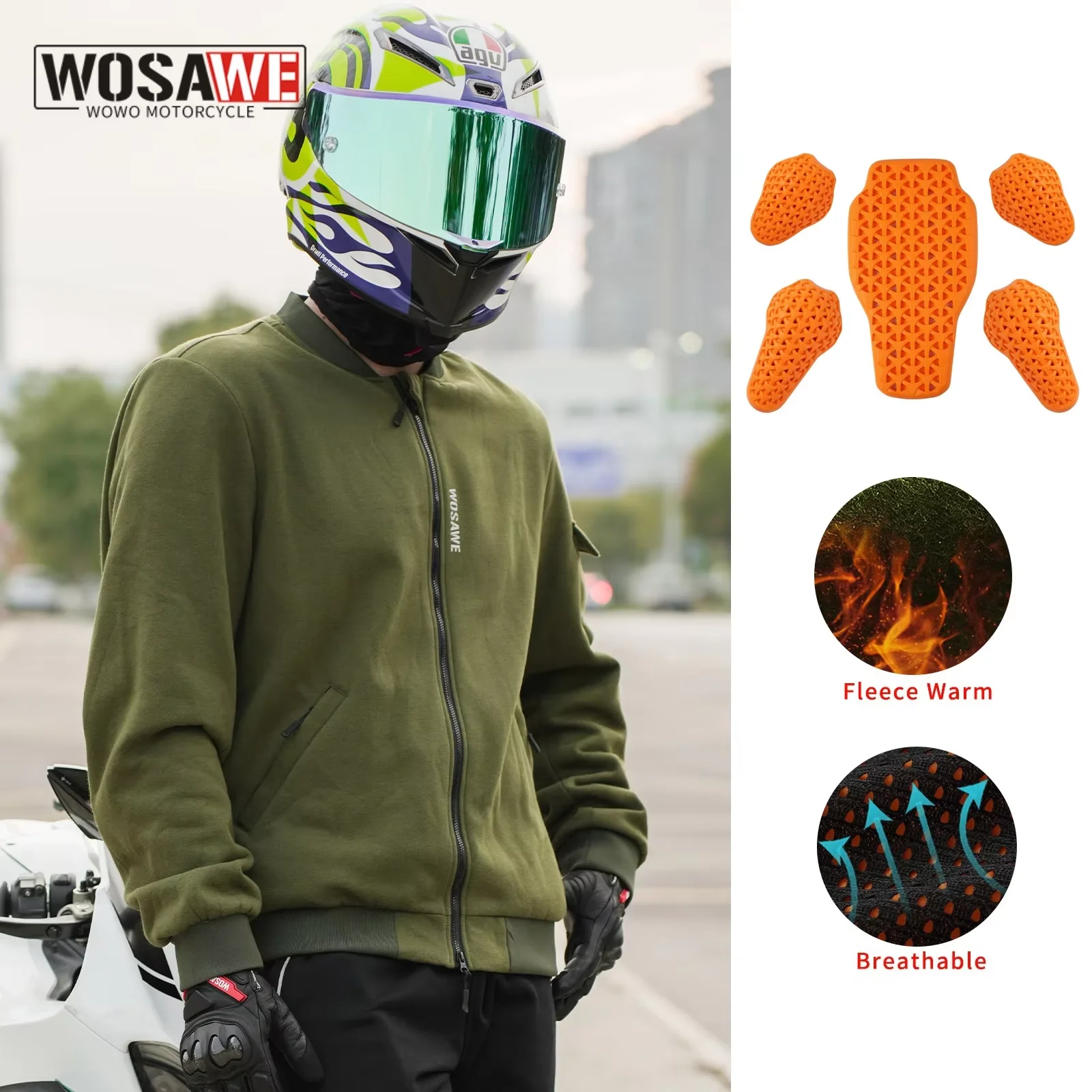 

Мотоциклетная куртка WOSAWE для гонок, ветрозащитная, утепленная, зимняя, мужская, для езды на мотоцикле, повседневная, для активного отдыха