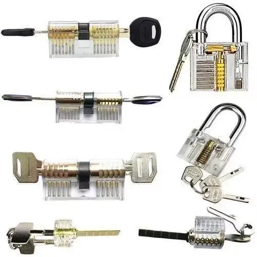 7PCS/Lot Transparent Locks Combination Practice Locksmith Training Tools Visible Lock Sets Free Shipping