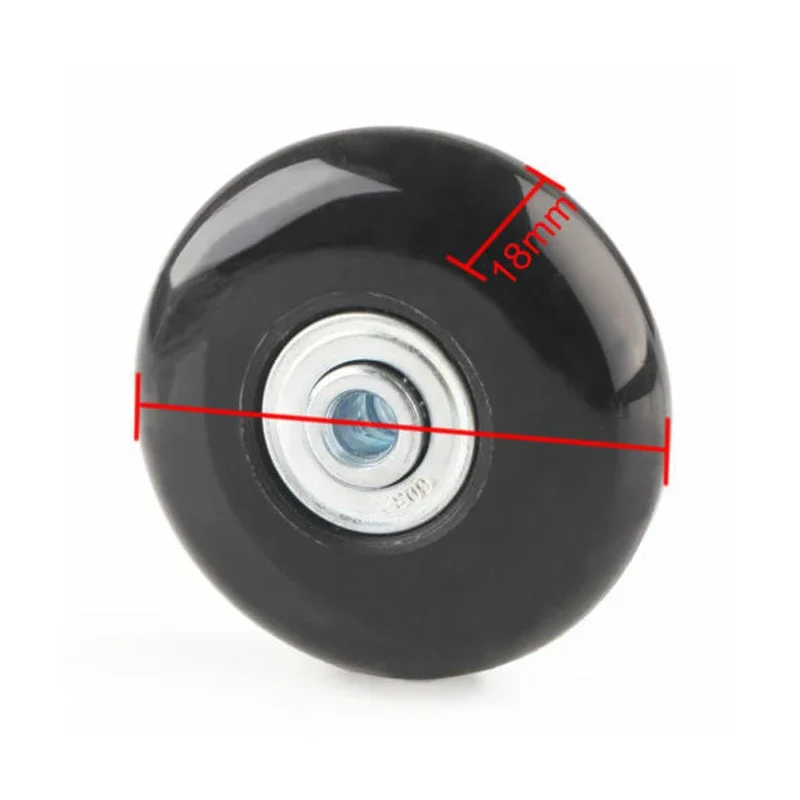 2PCS Black Luggage bag Suitcase Replacement Rubber Wheels Axles Repair Accessories No noise Casters OD 40mm/54mm/60mm/64mm/80mm