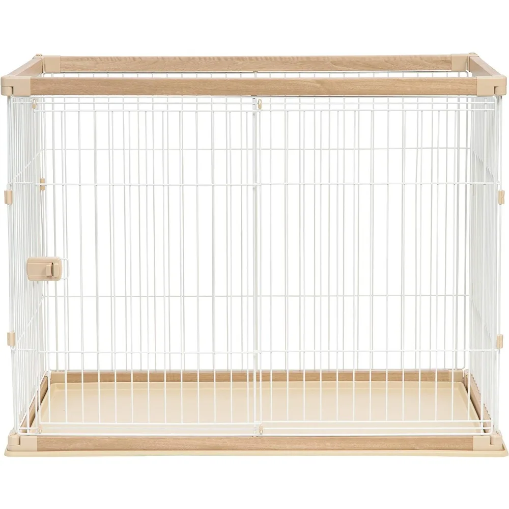 Large Tall Wire Pet Pen, For Puppy Small Medium Dog Easy Assembly Wire Dog Crate with Tall Walls, Included Bottom Tray