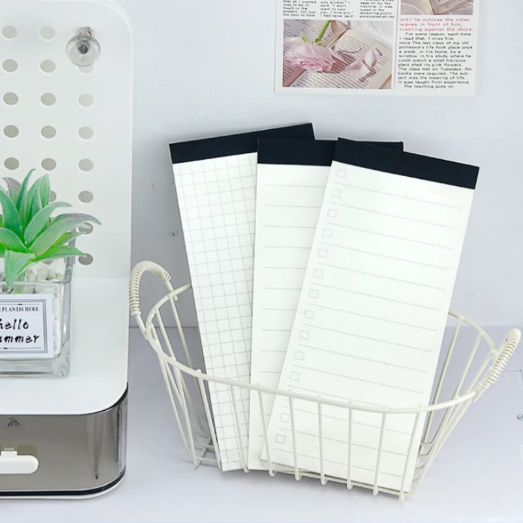 Blocco note a striscia lunga 40 fogli Lista delle cose da fare Notpad Cancelleria scolastica Semplice INS Vento Blocco note giornaliero Planner Notebook all'ingrosso