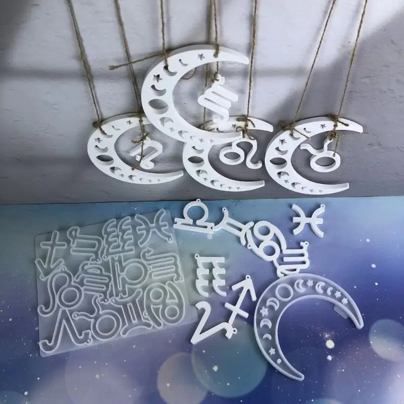 R3MC Pack of 2 Constellations Silicone Mould Tool Craft Tool Handmade Silicone Molls لصياغة شنق جدار الأسمنت