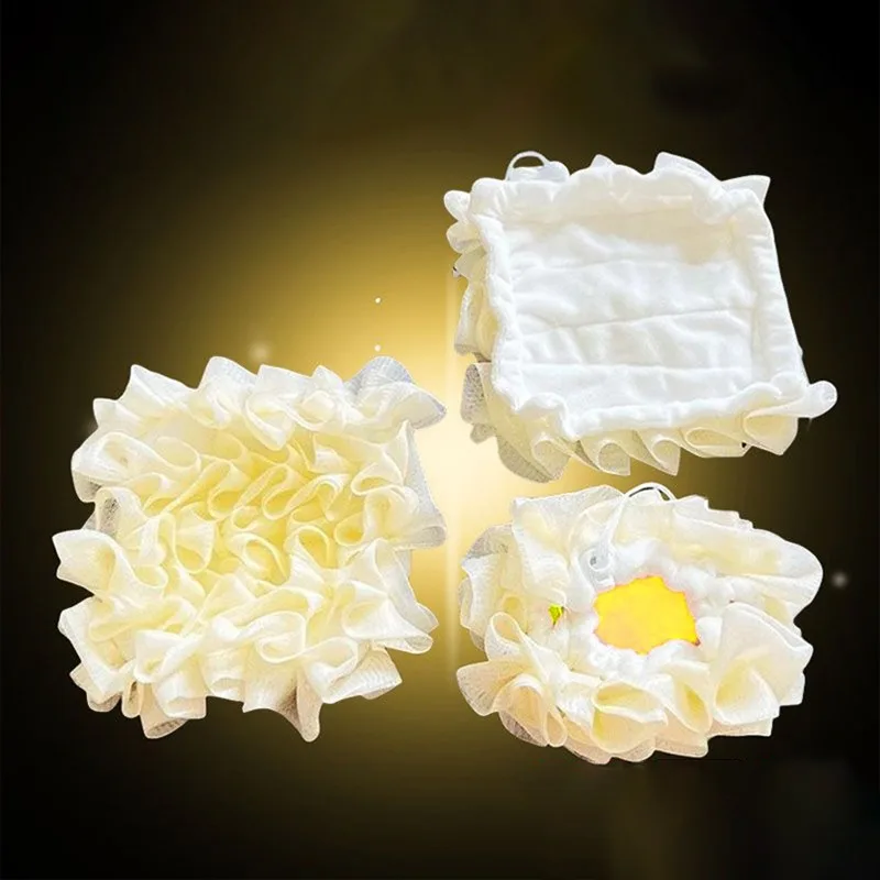 

1-5Pcs 2-In-1 Bath Ball Towel Loofah With Drawstring Closure For Soap Soft Exfoliating Mesh Shower Sponge Skin Care Bathing Tool