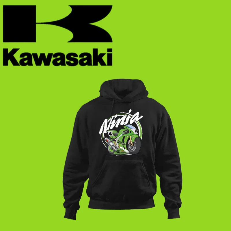 

Kawasaki Ninja Motorcycle Outdoor Sports Enthusiast Autumn and Winter Printed 100% Pure Cotton Loose and Fashionable Hoodie