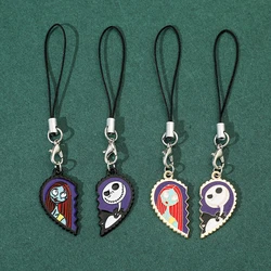 Disney Nightmare Before Christmas Keychain Cartoon love Jack Sally Keychain Christmas Couple Backpack Pendant Gifts