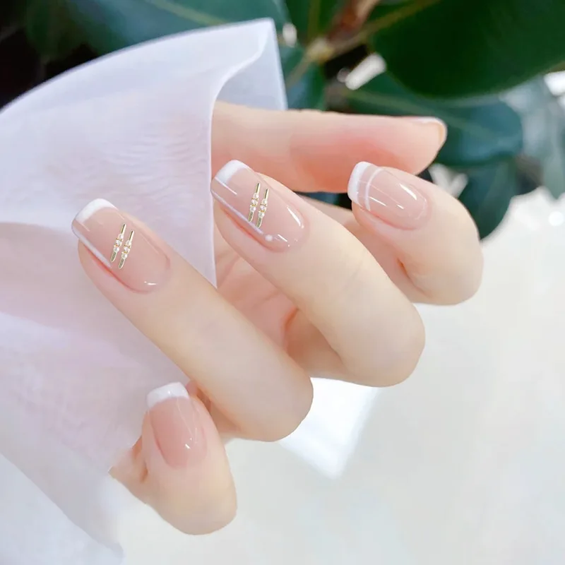 5 anillos para uñas con circonita y perla 3D, bandas de metal apilables de lujo para decoración de uñas elegante a presión