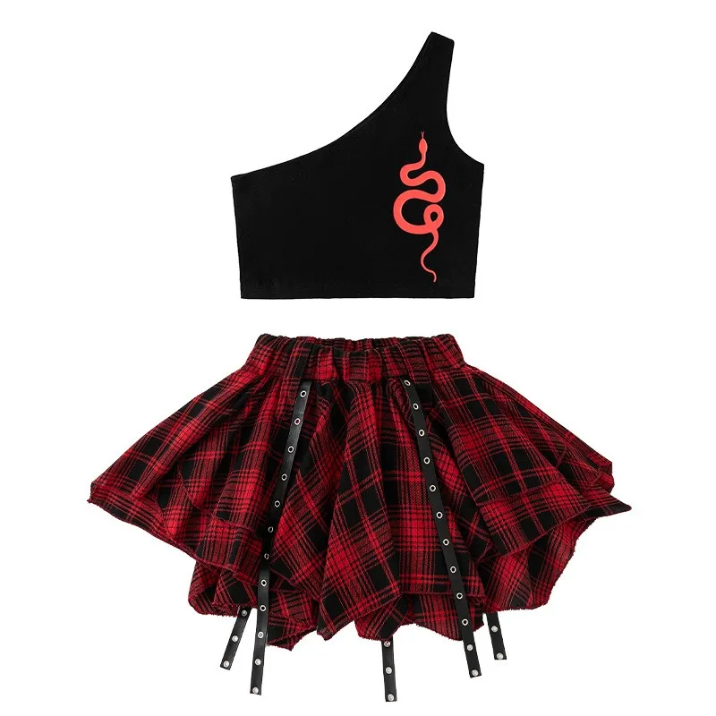 Vêtements de danse Jazz pour filles, gilet à franges noires et argentées à nombril exposé, costume de spectacle de rue frit à la mode