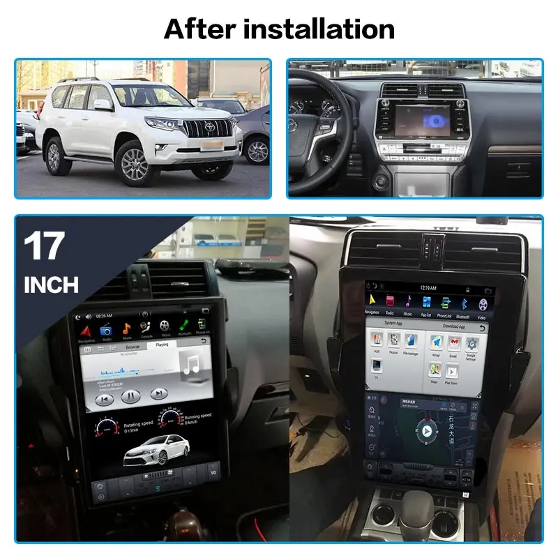 Android Tesla Car Multimedia Radio Player For Toyota Land Cruiser Prado 150 2018+  Auto GPS Navigation carplay