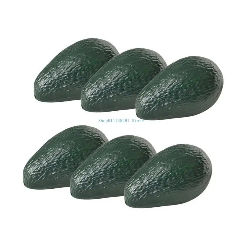 

H05E 6 Pack Artificial Avocado Models Fruit Model Restaurant Display Props Suitable for Creative Homes and Party Decorations