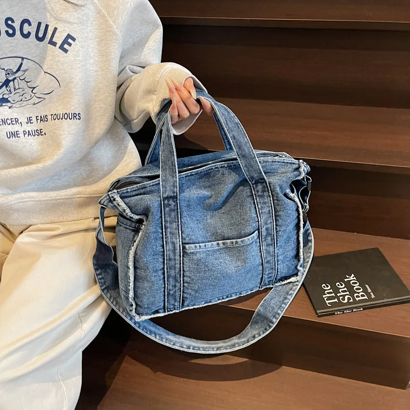 

Women's Shoulder Bag Fashion Hand Bags Denim Canvas Wallet Portable Tote Handbags Crossbody Bags