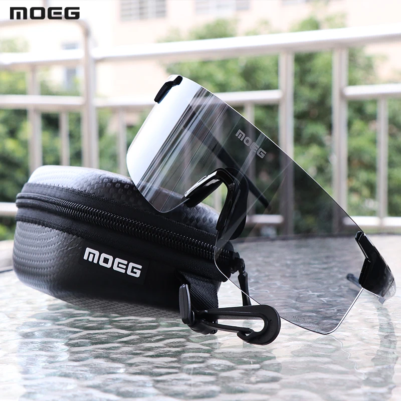 

MOEG Photochromic Anti-fog Outdoor Glasses Mens Cycling Discoloration Lenses Glasses Bicycle Goggles For Women